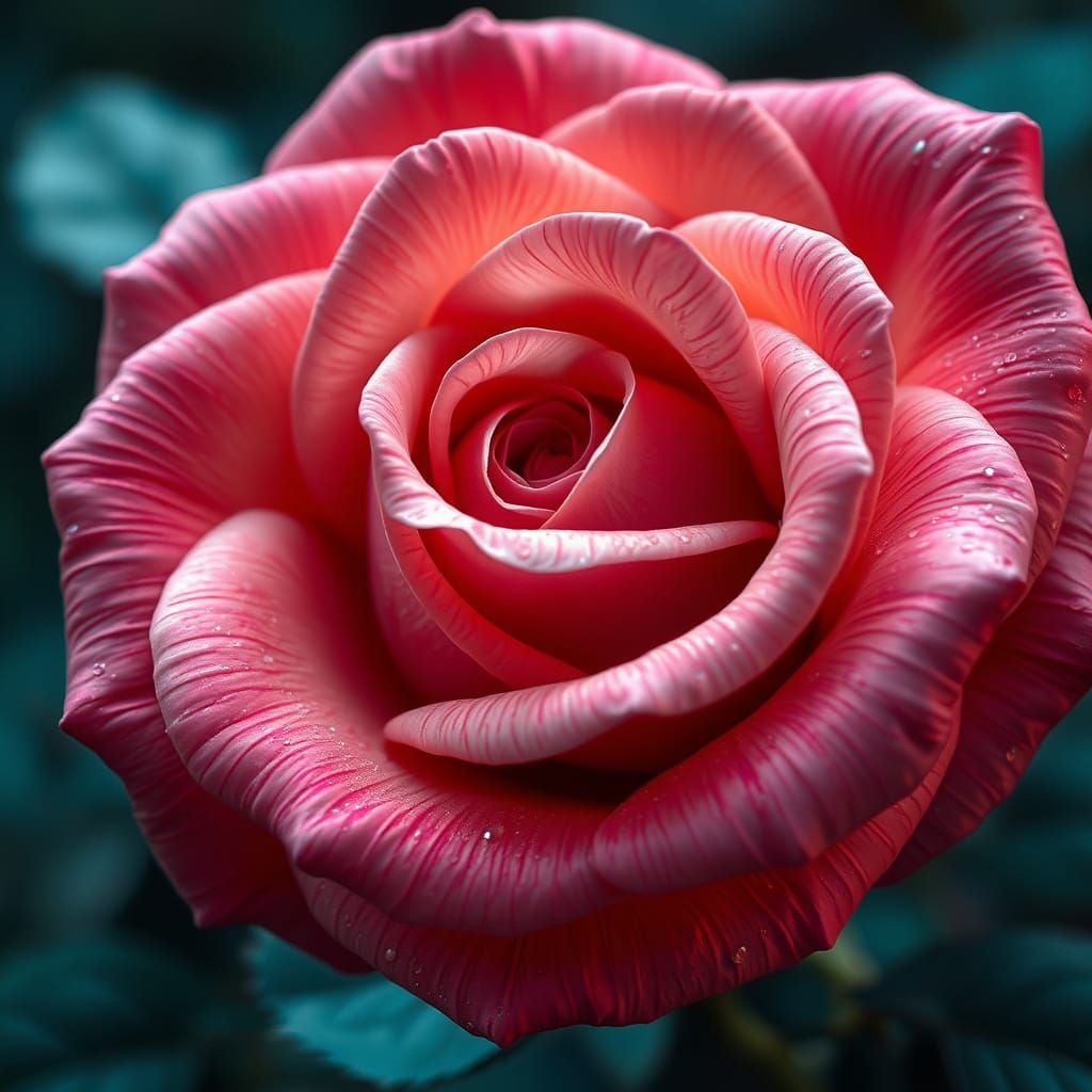Opulent Rose with Velvety Petals in Fantasy Art Style