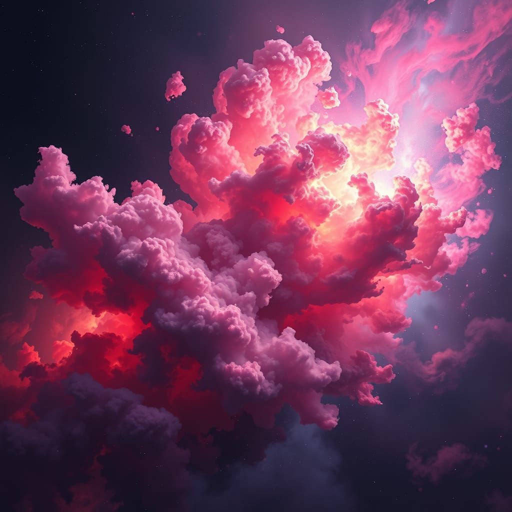 Cosmic Nebula Explosion in Vibrant Hues