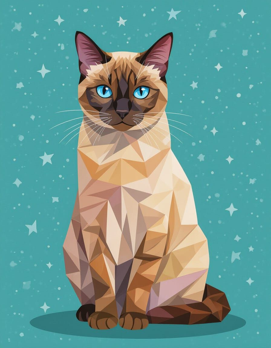 Geometric Tessellation of a Siamese Cat