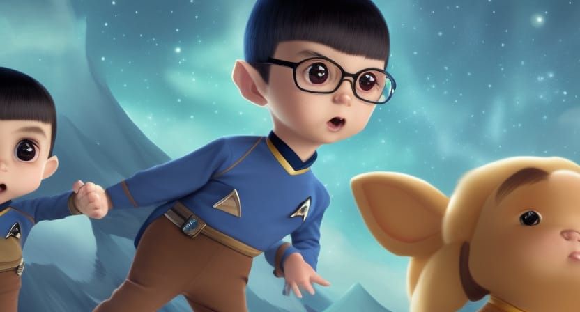 Chibi Spock Baby in Star Trek Uniform