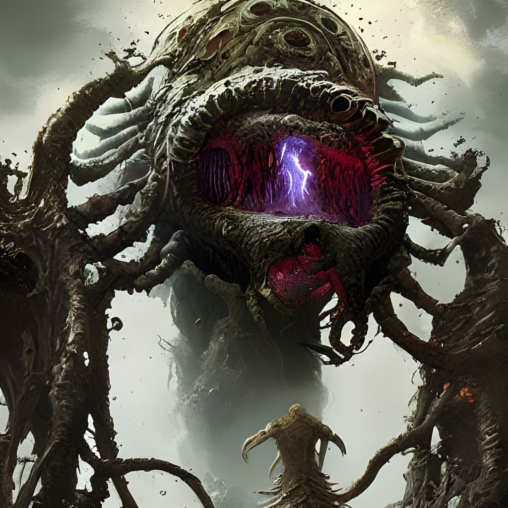 Sci-Fi Abomination in Impasto Painting Style