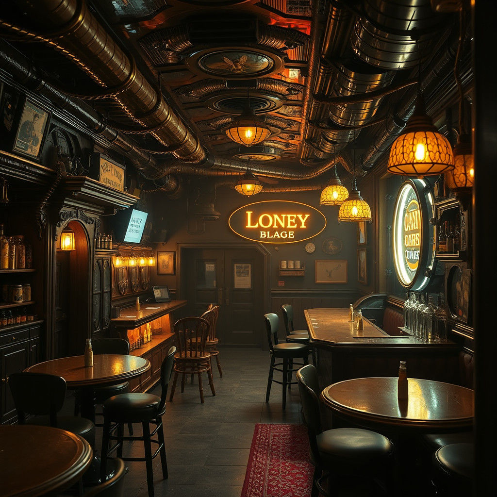 Retro Honey Bee Dive Bar in 1950s Style