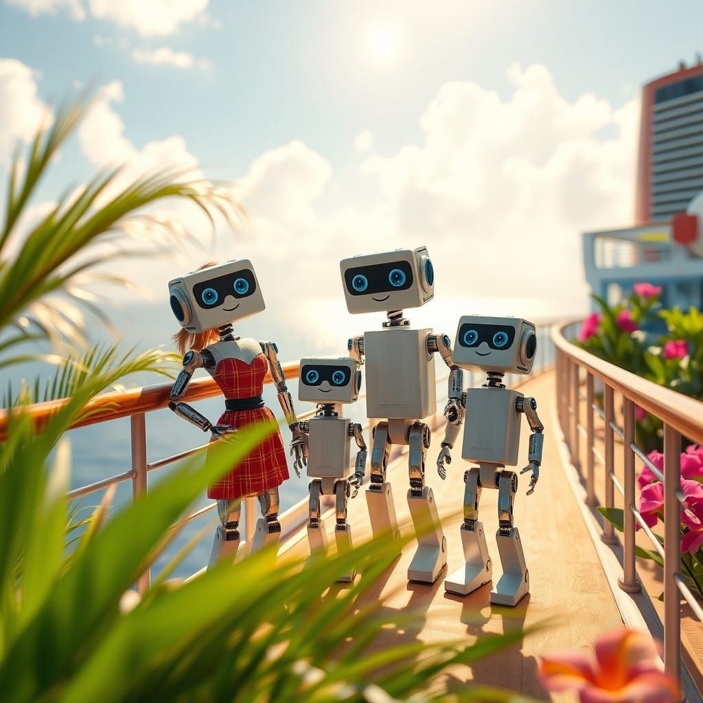 Duck Tape Robots Enjoy Family Carnival Vacation in Dreamy At...