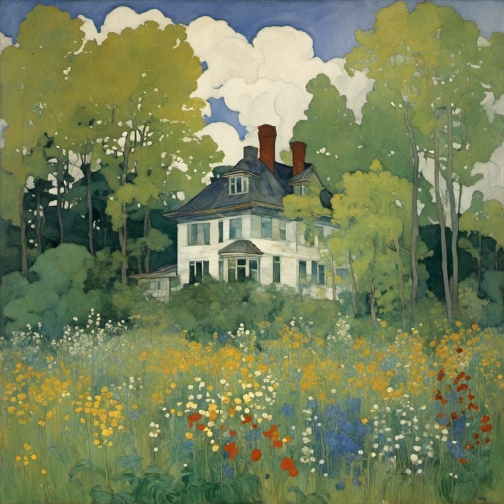 Charming House in a Floral Meadow