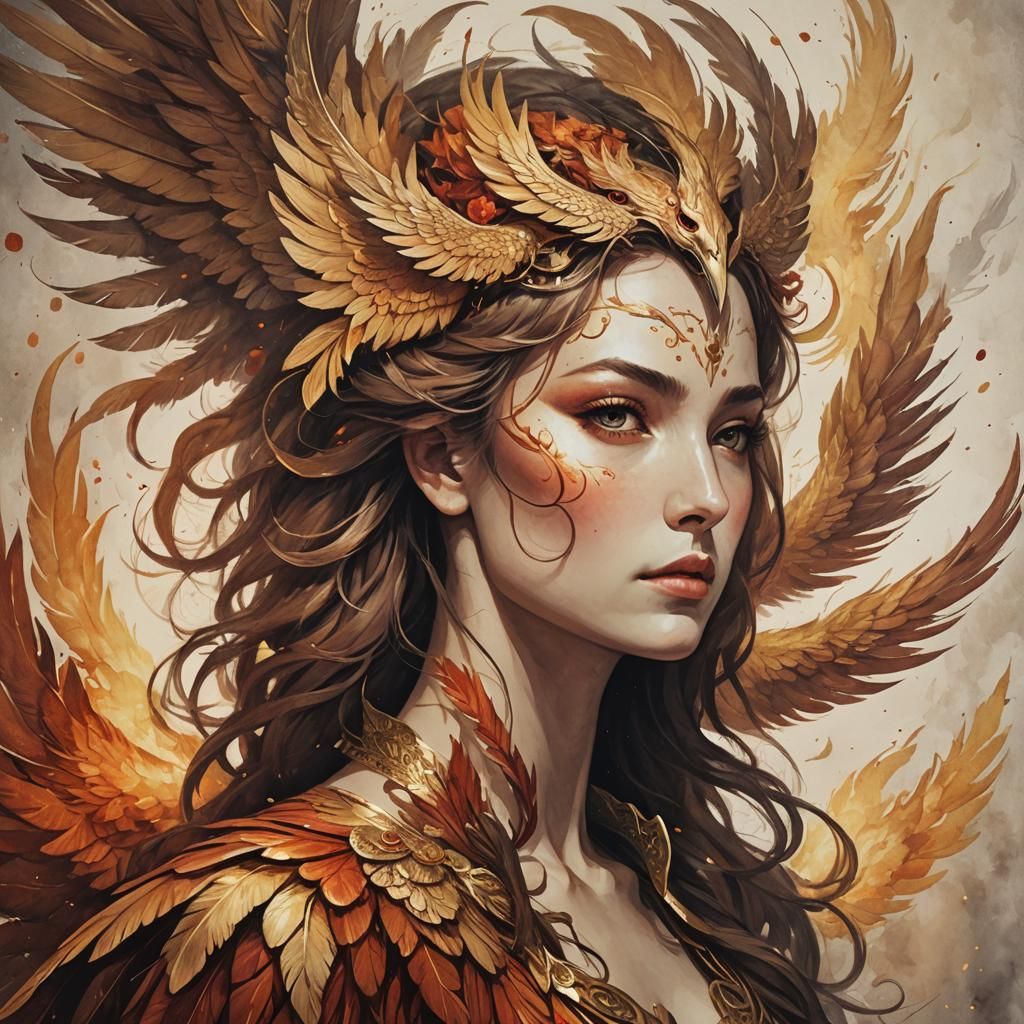 Aries Woman as Phoenix: Digital Art