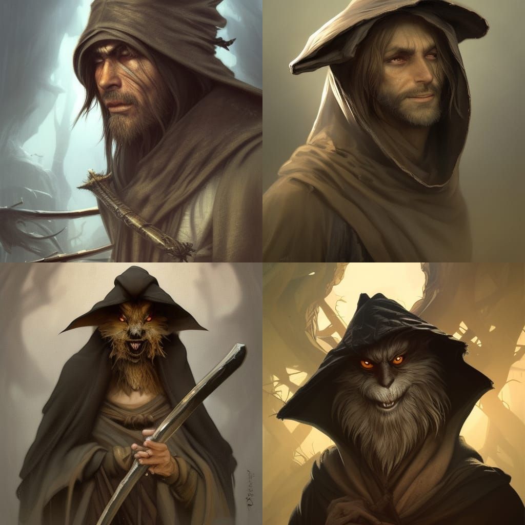 Wererat Portrait with Sword and Cloak