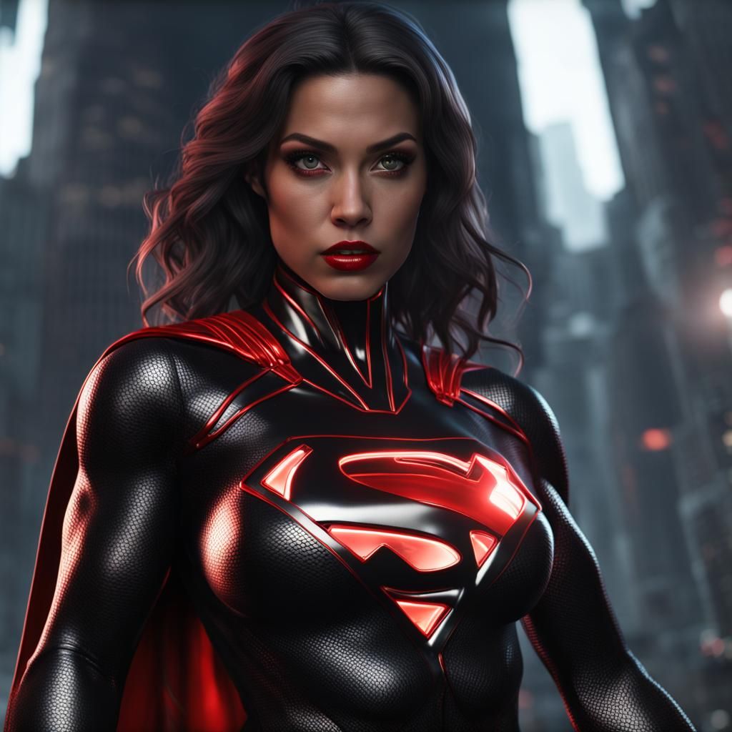 Superwoman in Detailed Matte Painting Style