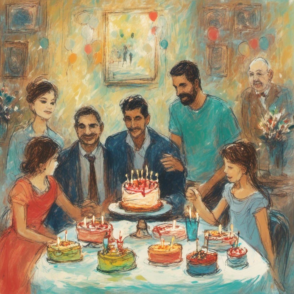 Festive AI-Generated Birthday Party Scene