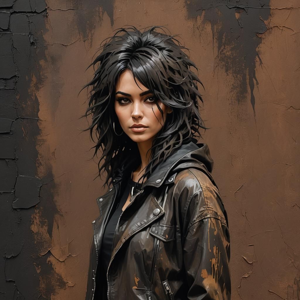 Ethereal Woman in Grunge Style 3D Render