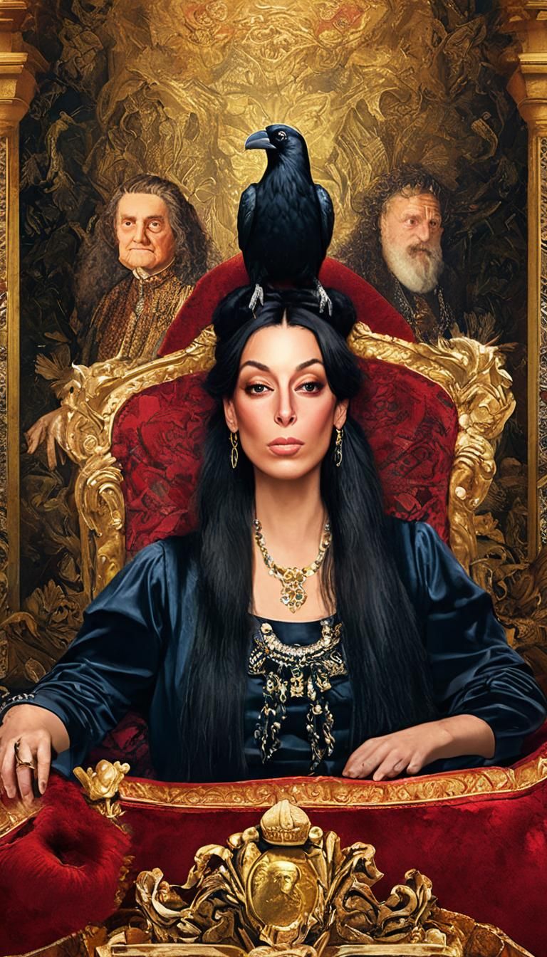 Majestic Princess in Ornate Throne Room, Hyperrealism