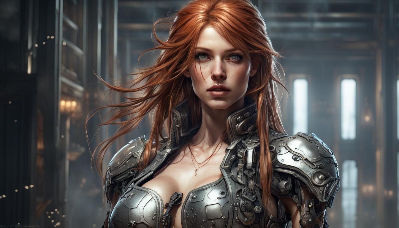 Beautiful French Woman Portrait in Fantasy Art Style