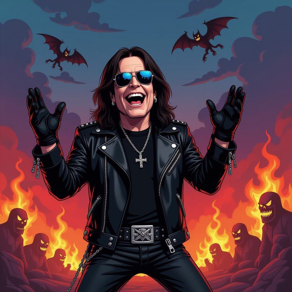 Rock Star Performance in Simpsons Style