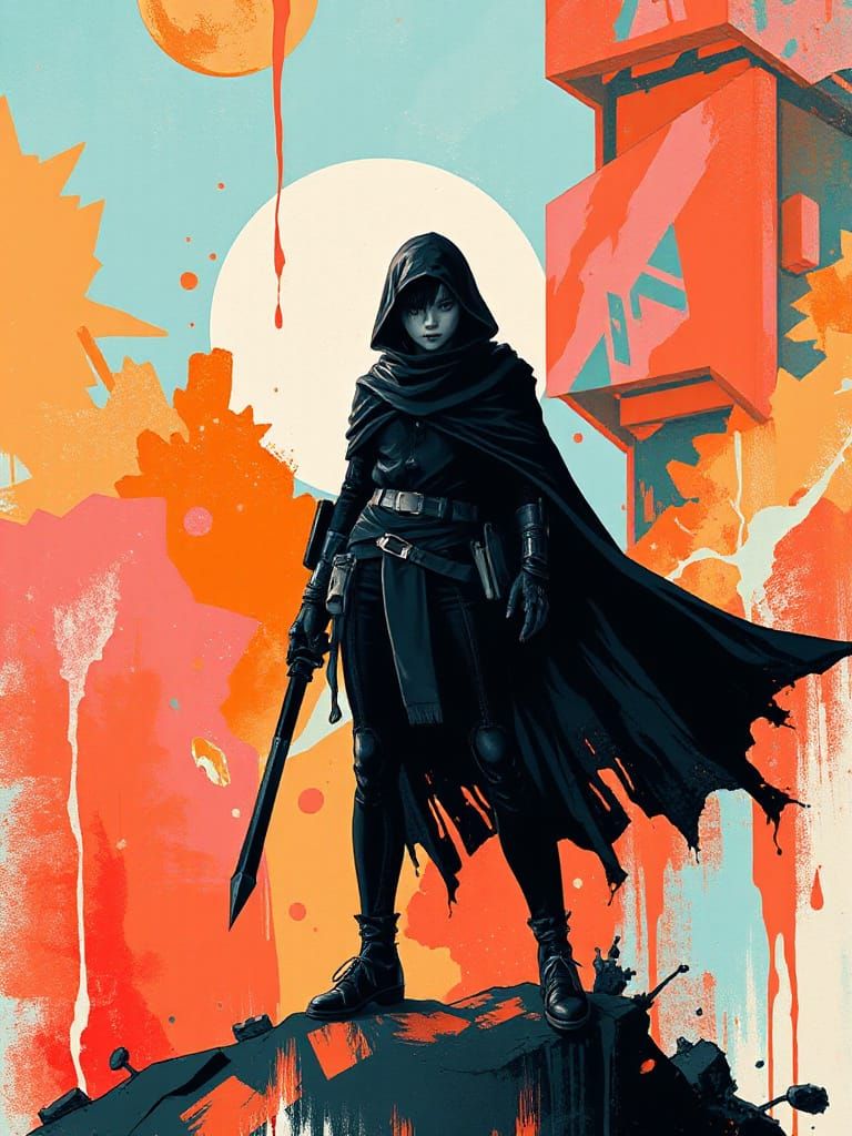 full body portrait of Oblivion artwork:: rich colors, dynami...