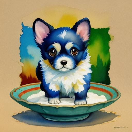 Poky Puppy and Rice Pudding in Gouache Style