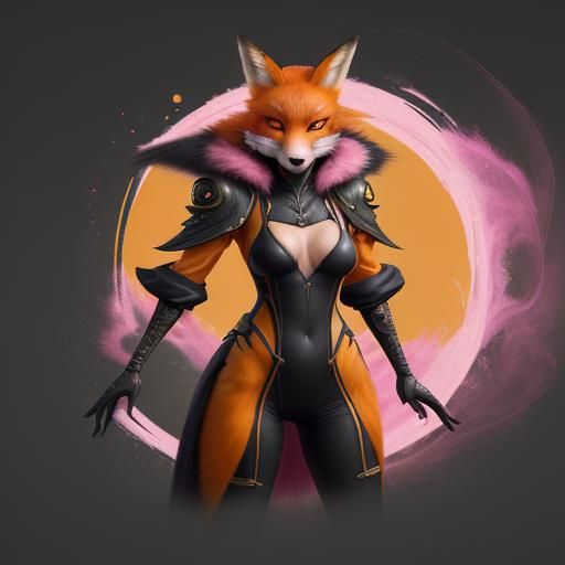 Fox Ninja in Detailed Fantasy Art Style