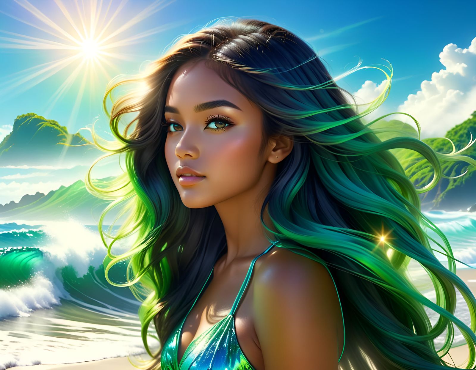 Pacific Island Beauty on a Sparkling Beach