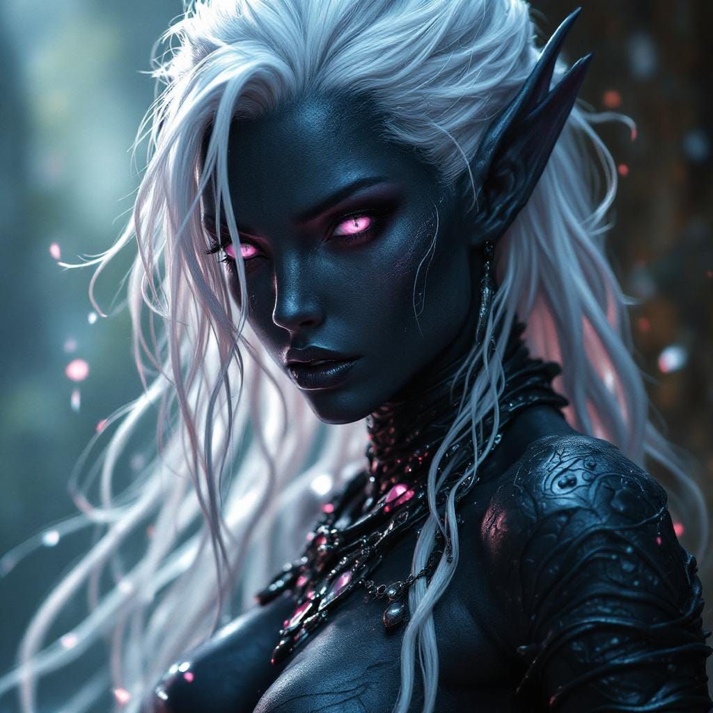 Dark Fantasy Drow Warrior Concept Art