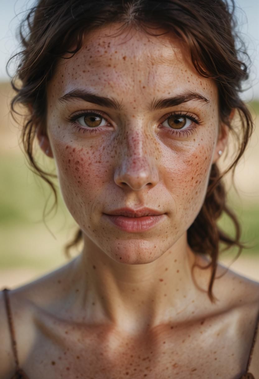 Extremely Freckled Woman Portrait Photograph