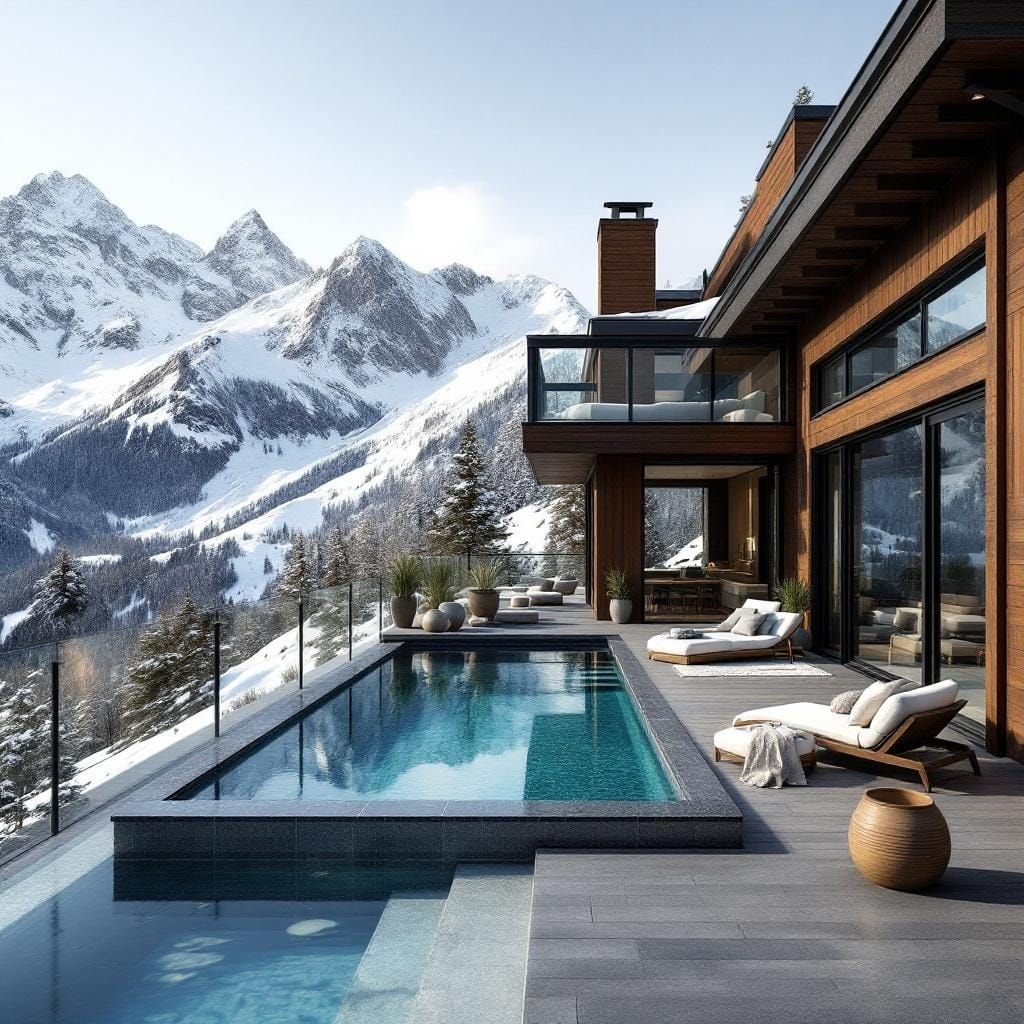 Luxury Penthouse with Infinity Pool Overlooking Mountains