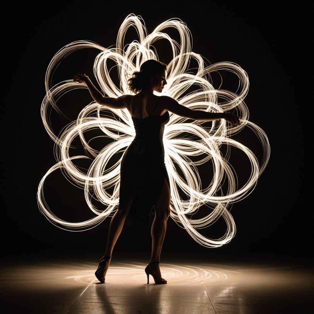 Sensual Motion Light Painting in Vibrant Colors