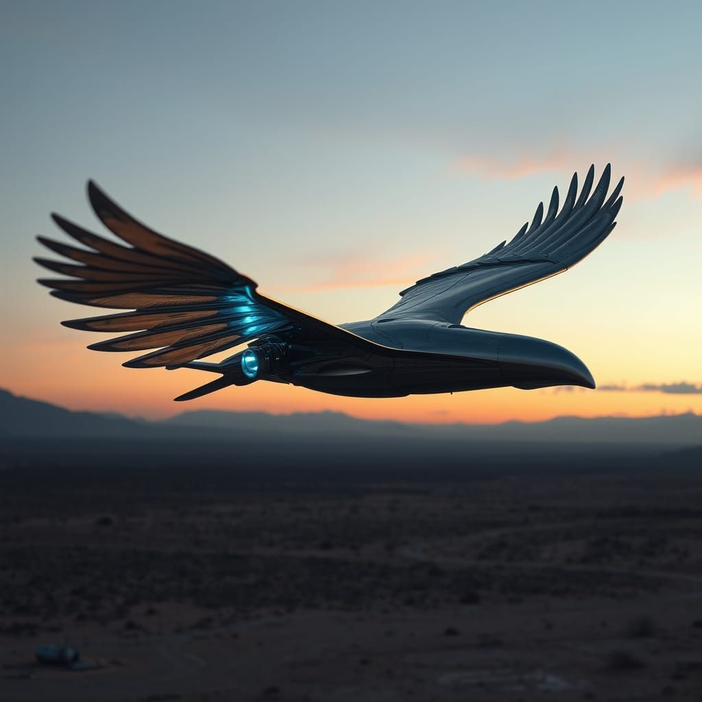 Sleek Ornithopter Soars Above Post-Apocalyptic Wasteland in ...