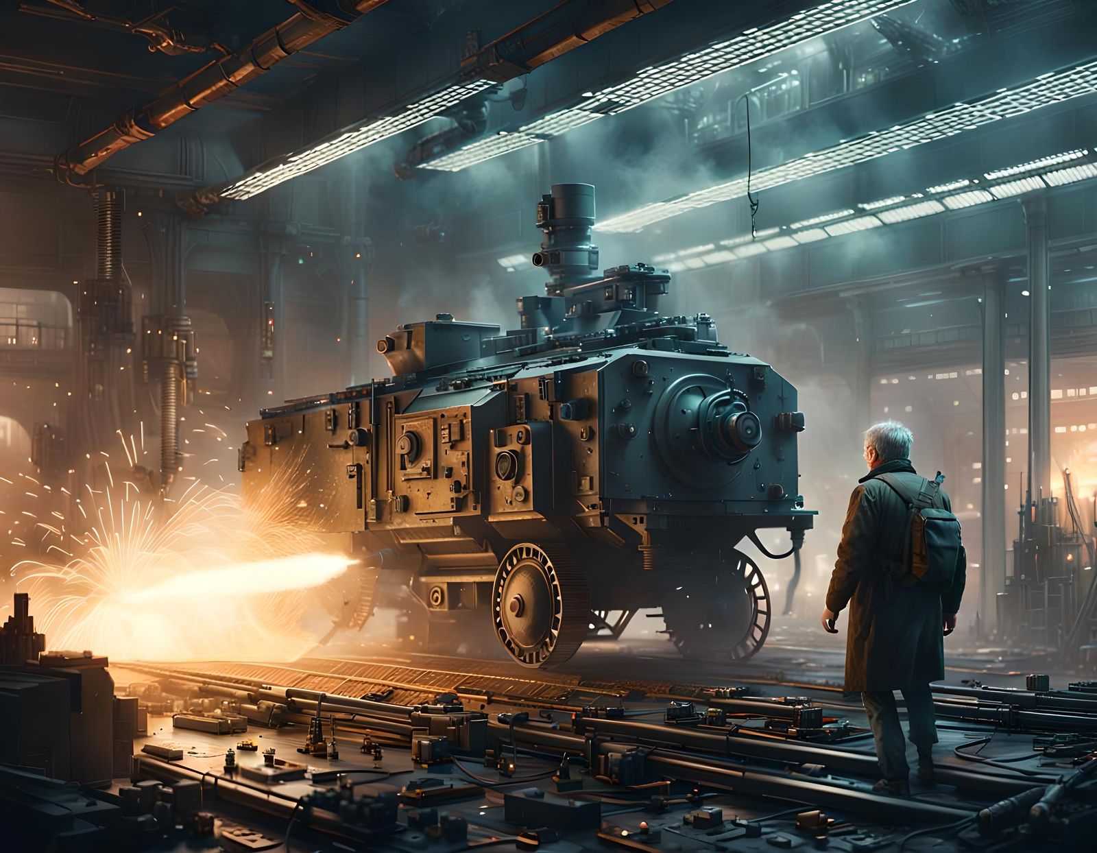 Futuristic Train Development in Hyperrealism Style