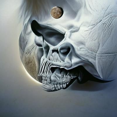 Hyperrealistic Skull Moon