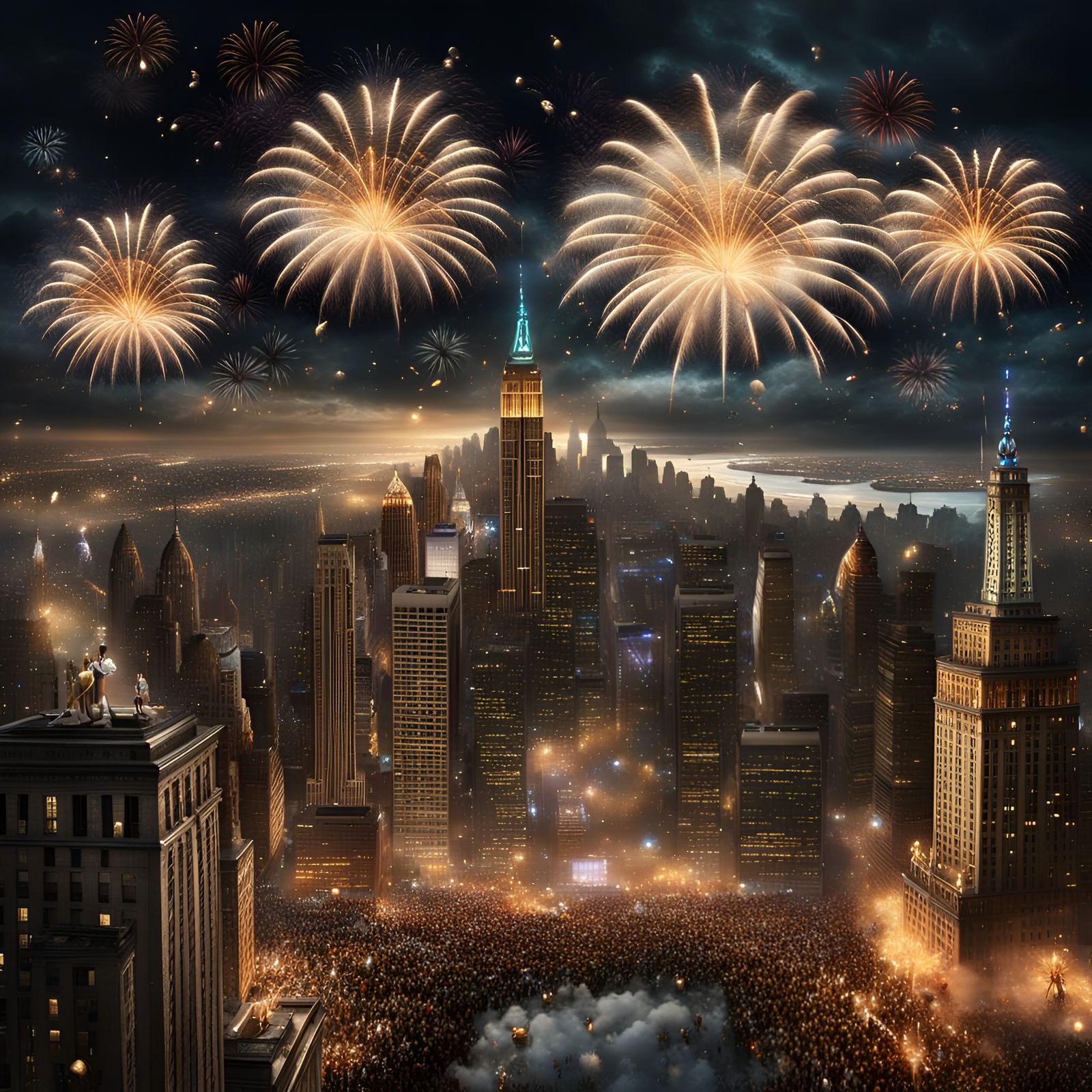 New Year's Eve Fireworks and Clockwork Celebrations