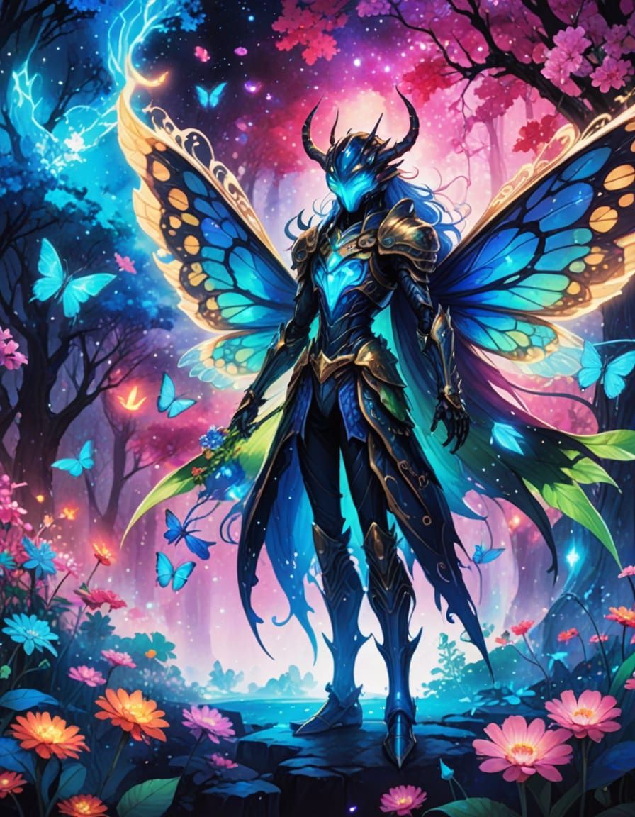 Dreamy Insectoid Hybrid in Fantasycore Manga Style