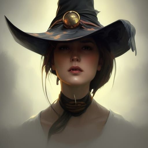 Detailed Witch Portrait with Volumetric Lighting