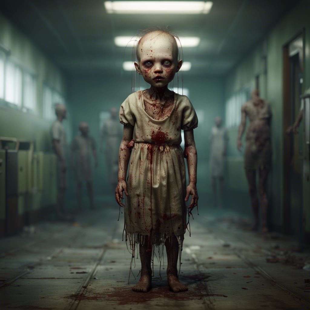 (( Haunted Demonic Zombie Doll With Rotting Face Standing Wi...