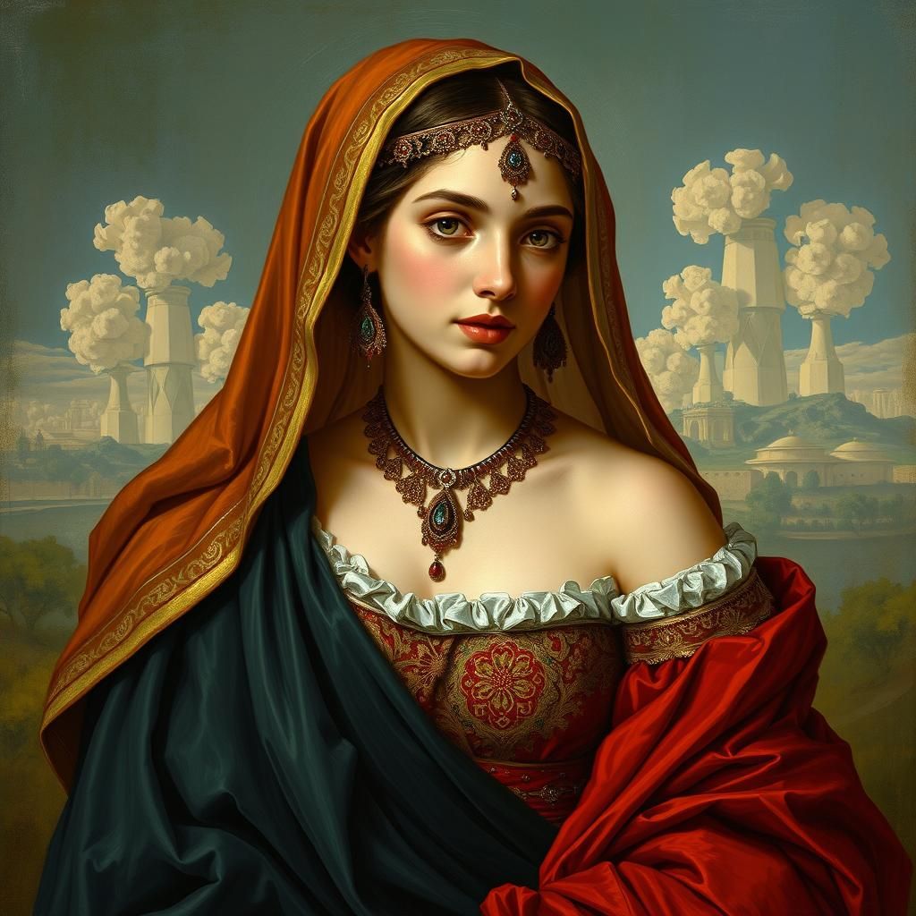 Portrait of Enchanting Middle Eastern Princess