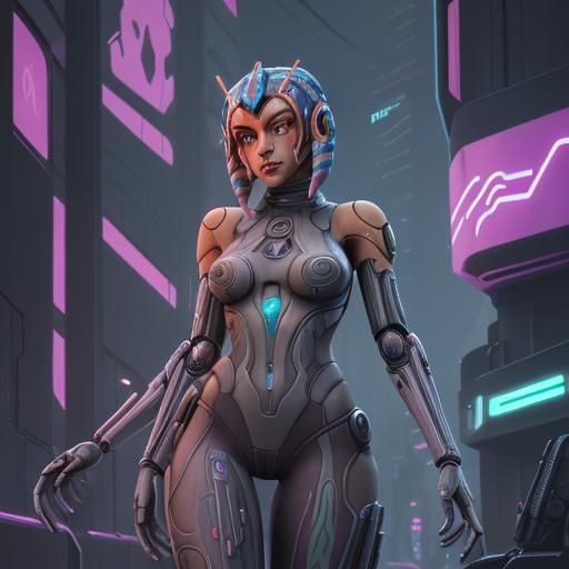 Ahsoka Tano as Cyberpunk Cyborg