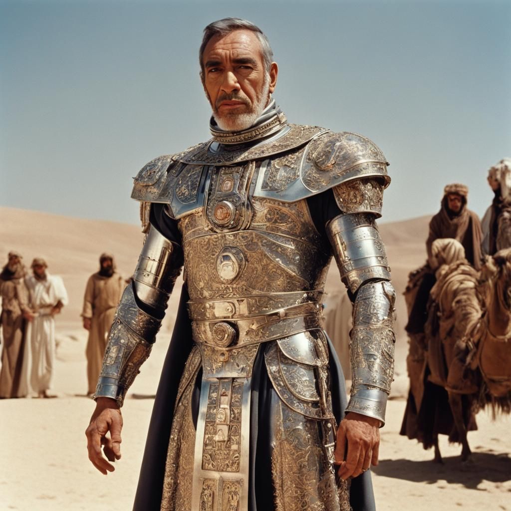 Futuristic Arab Warrior in Polished Metal