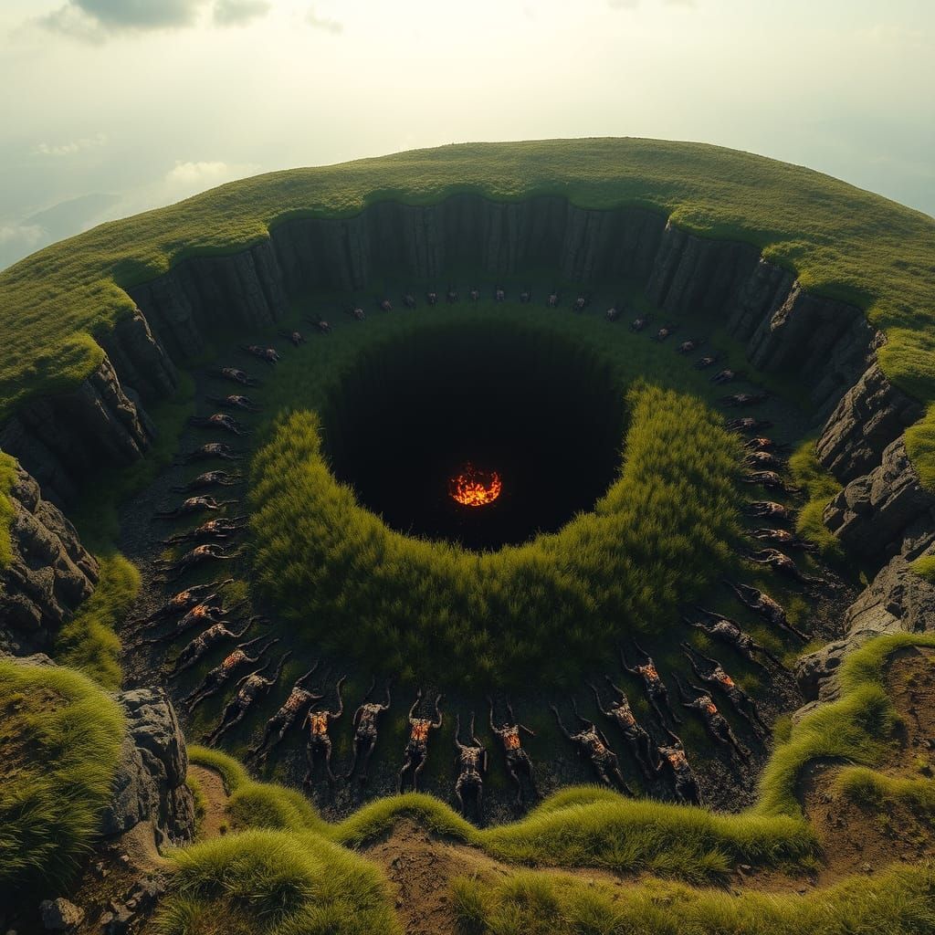 Charred Circle on Escarpment as Digital Matte Painting