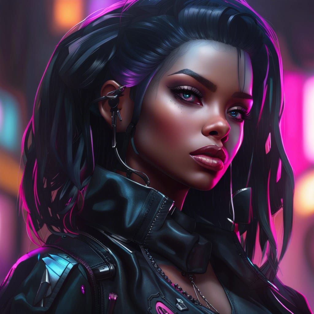 Gothic Cyberpunk Barbie Portrait in 8K