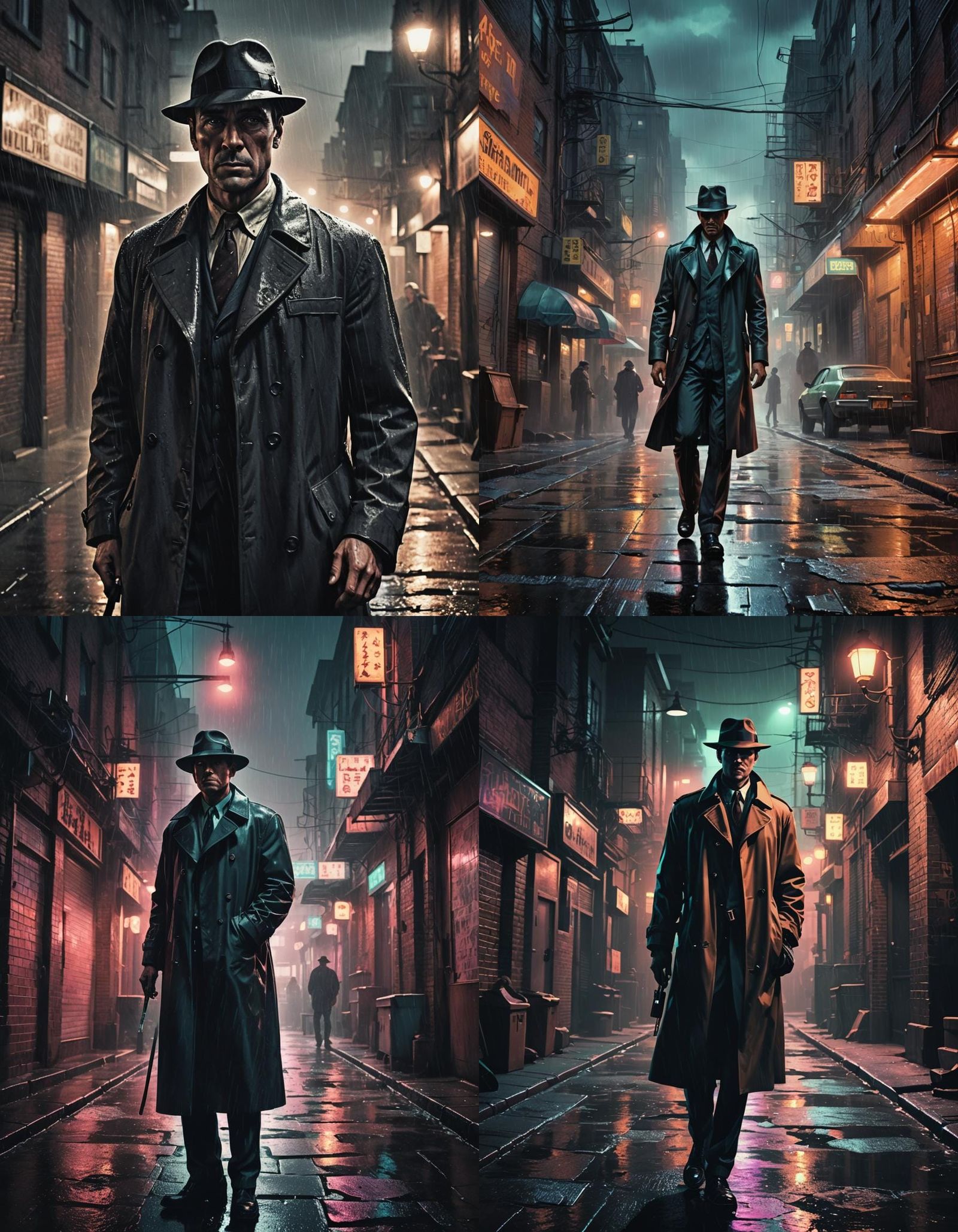 1970s Sci-Fi Detective Portrait with Shadow