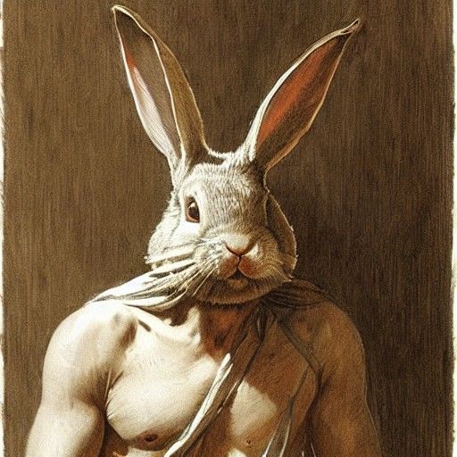 Gothic Horror Rabbit Mask in Doré Style