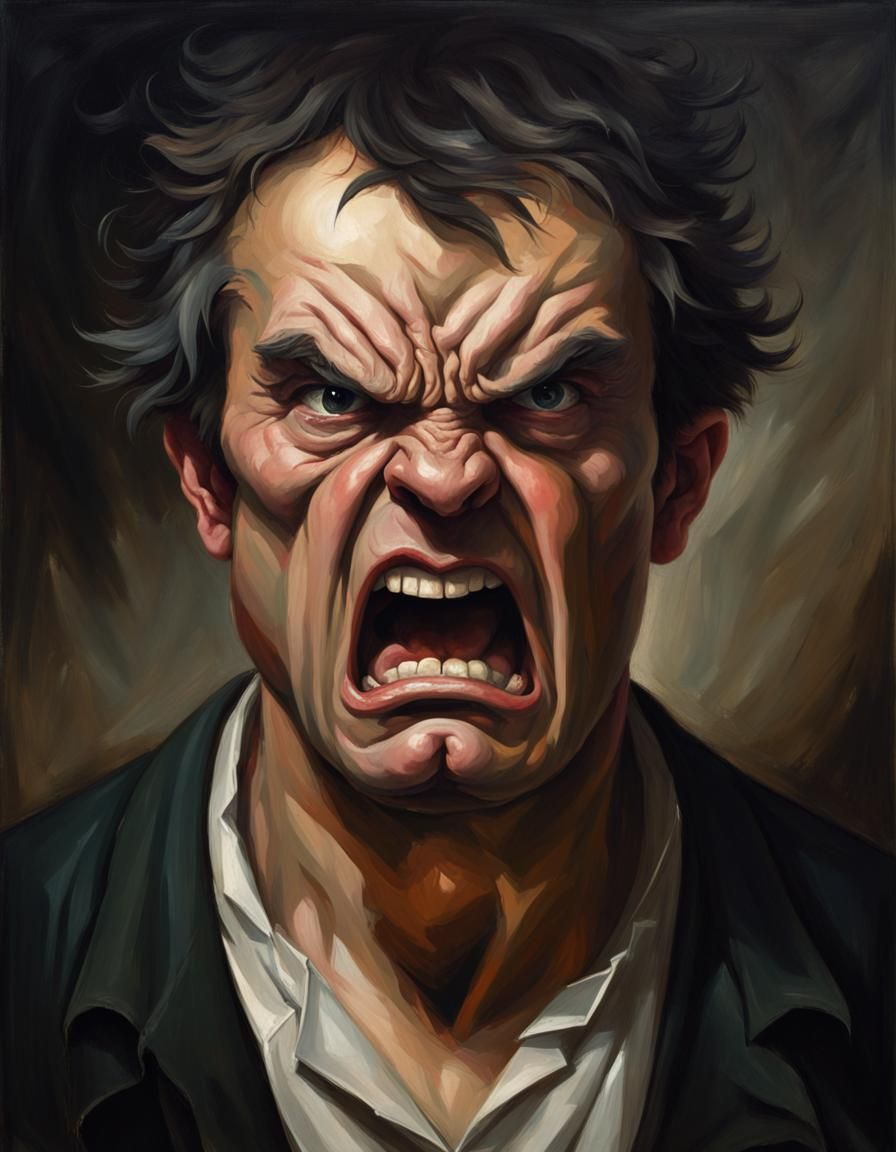 Furious Portrait Embodying the Essence of Anger