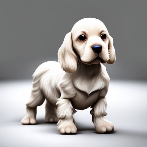 Fantastical Cocker Spaniel Puppy, Detailed Digital Art