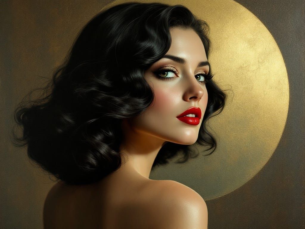 Glamorous Art Deco Portrait of a Stunning Lady