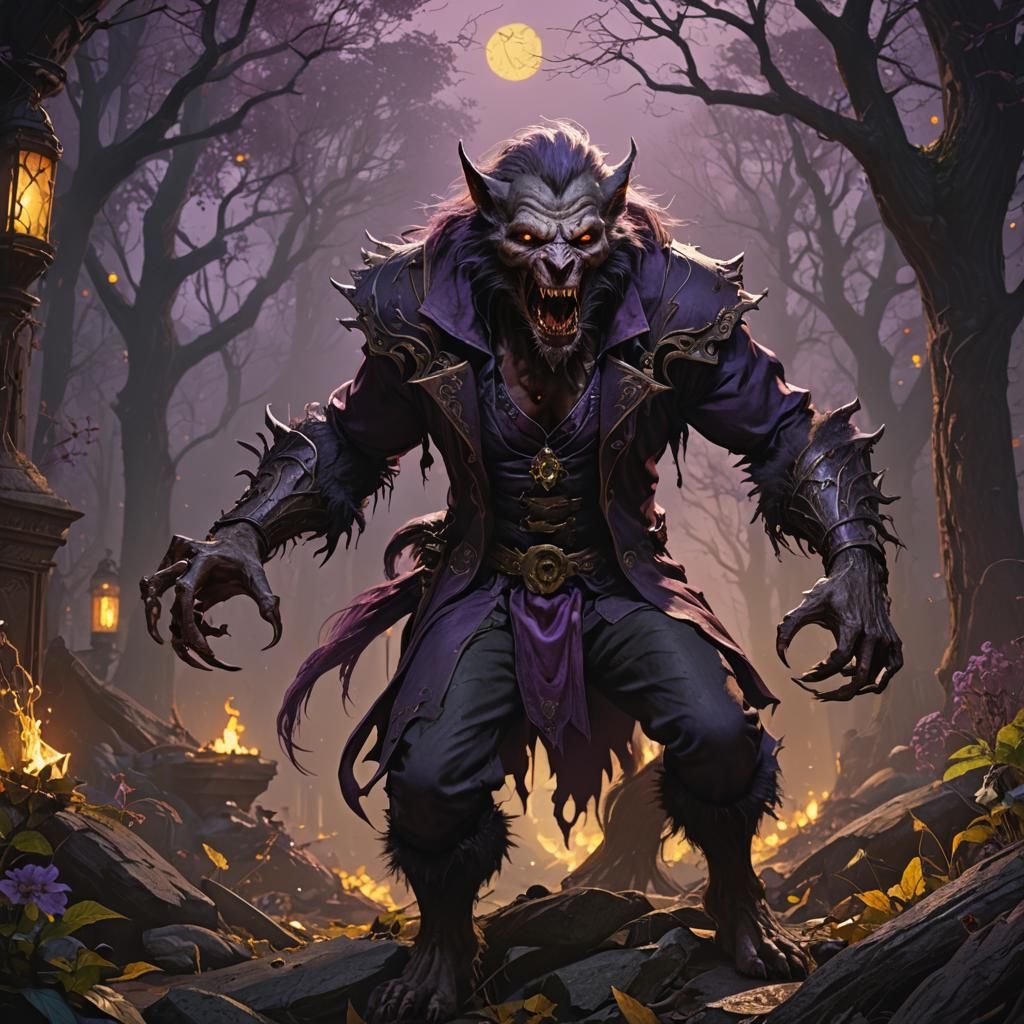 Hag Vampire Werewolf in Dark Fantasy Style
