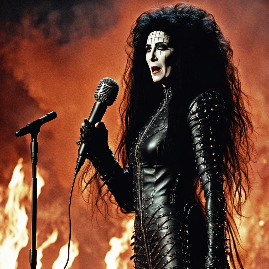 Cher Pinhead Performs in Hellraiser Style