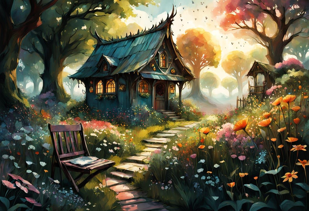 Magical Gardener's Shed at Golden Hour