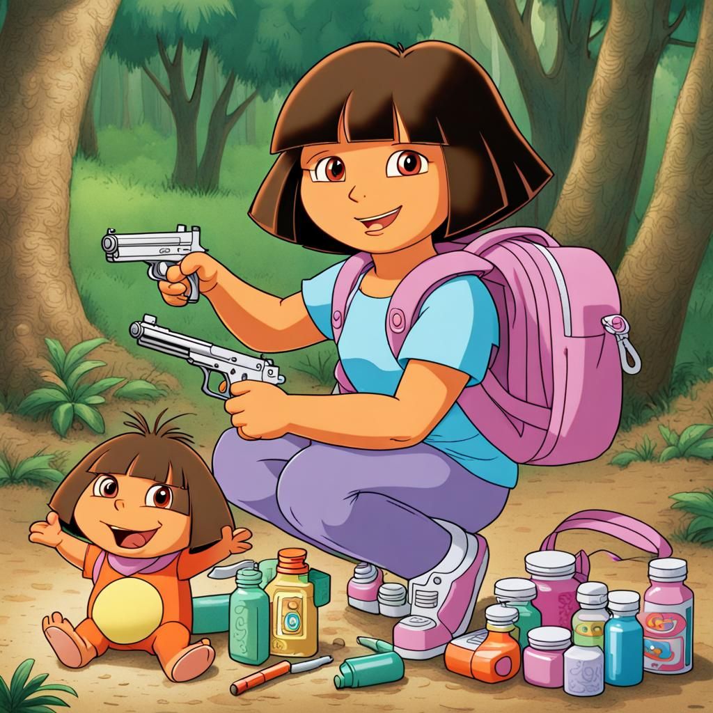 Dora the Explorer's Dark Turn: A Satirical Image