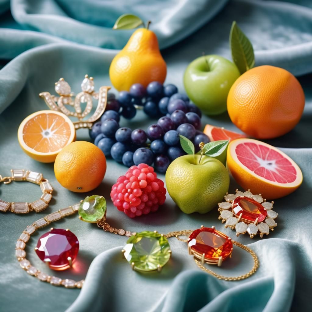 Fruit Jewels Still Life: Macro Photography in Luxury Style
