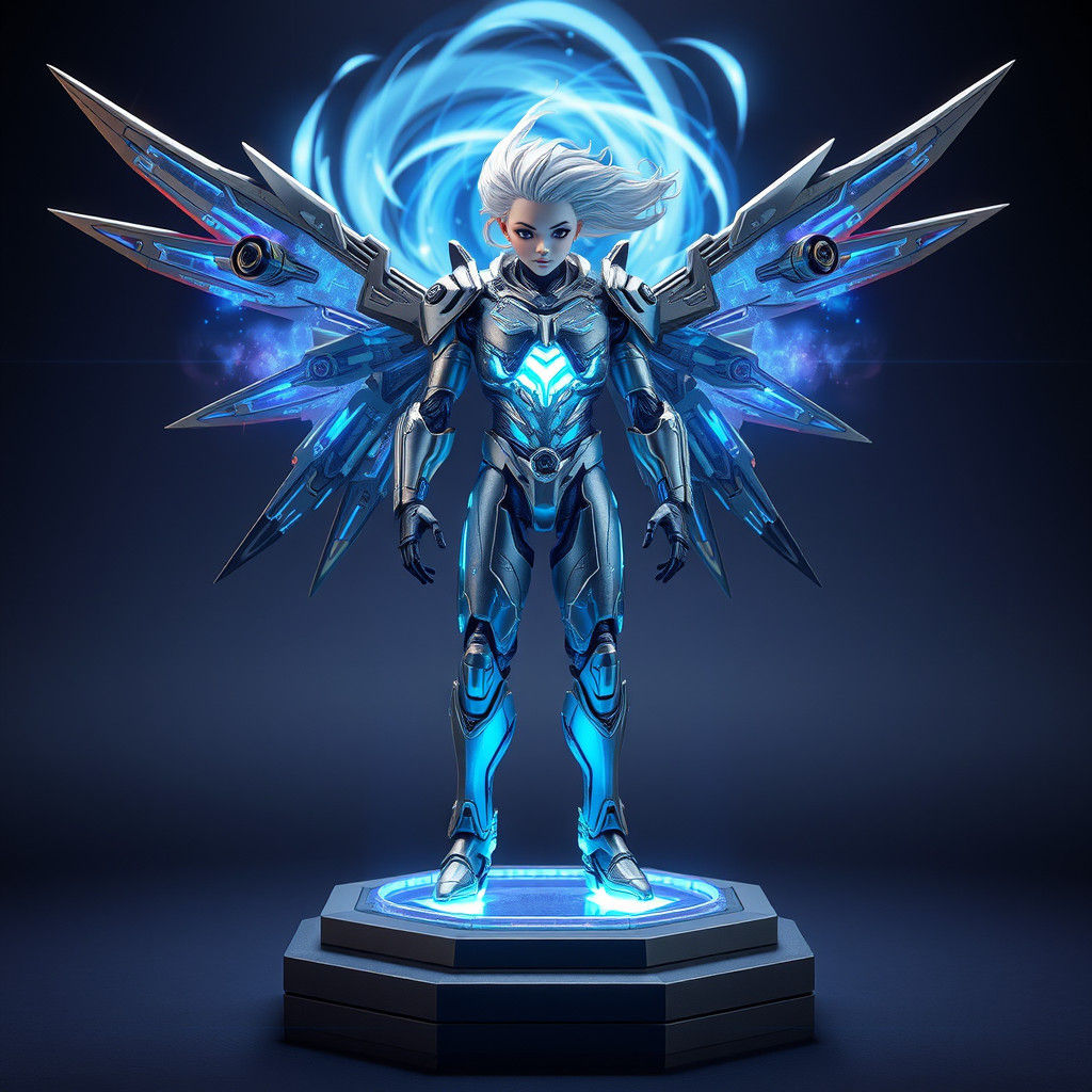 Futuristic Action Figure and Doll in Matte Painting Style