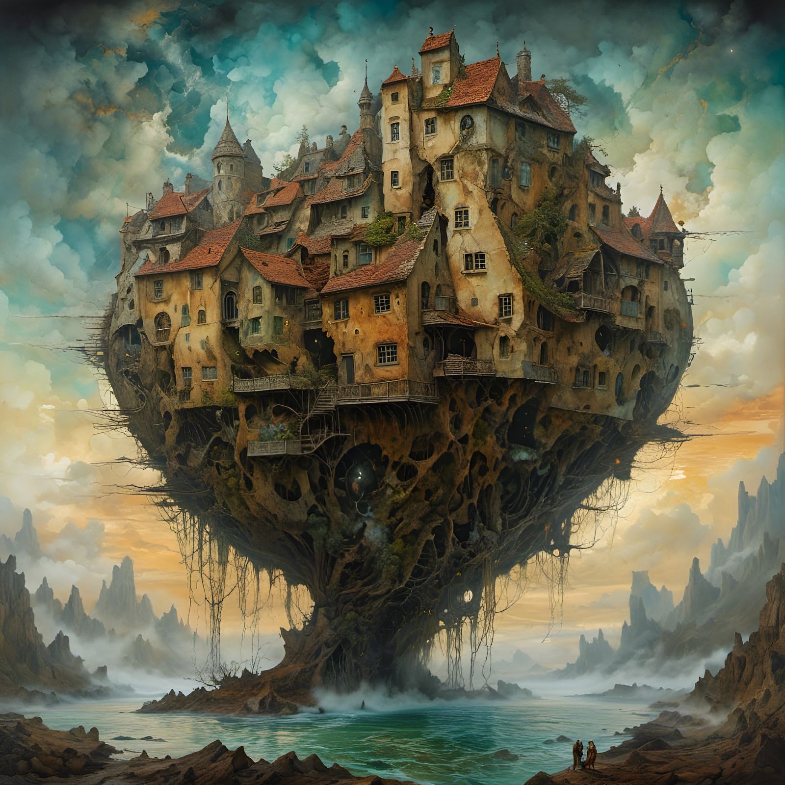Hyperkraximalism Painting of Biomechanical Landscape