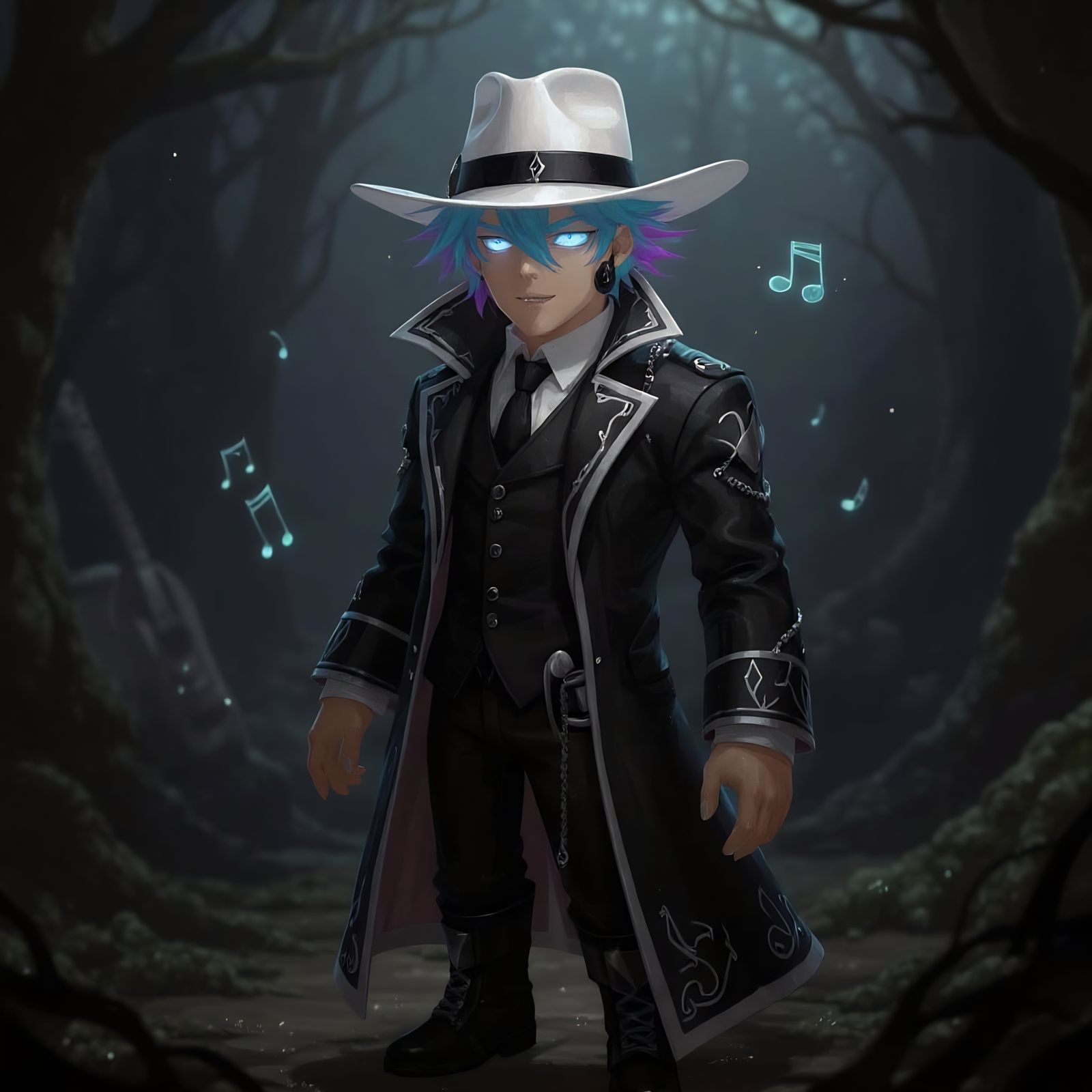 Anime Rogue Performer with Magic Microphone