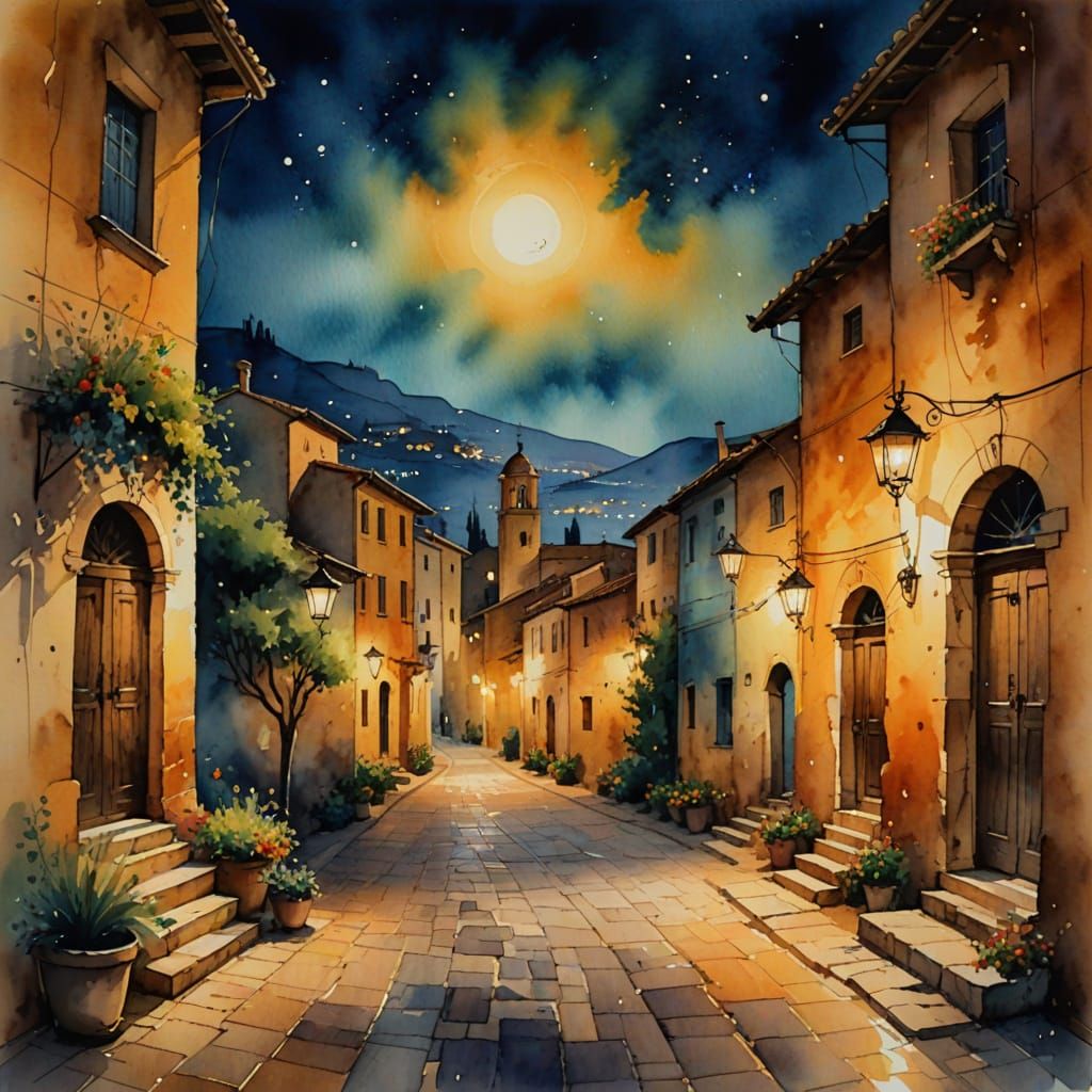 Village at nightfall